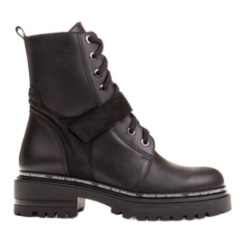 Marco Shoes Stivali da donna con un fondo interessante e spesso nero
