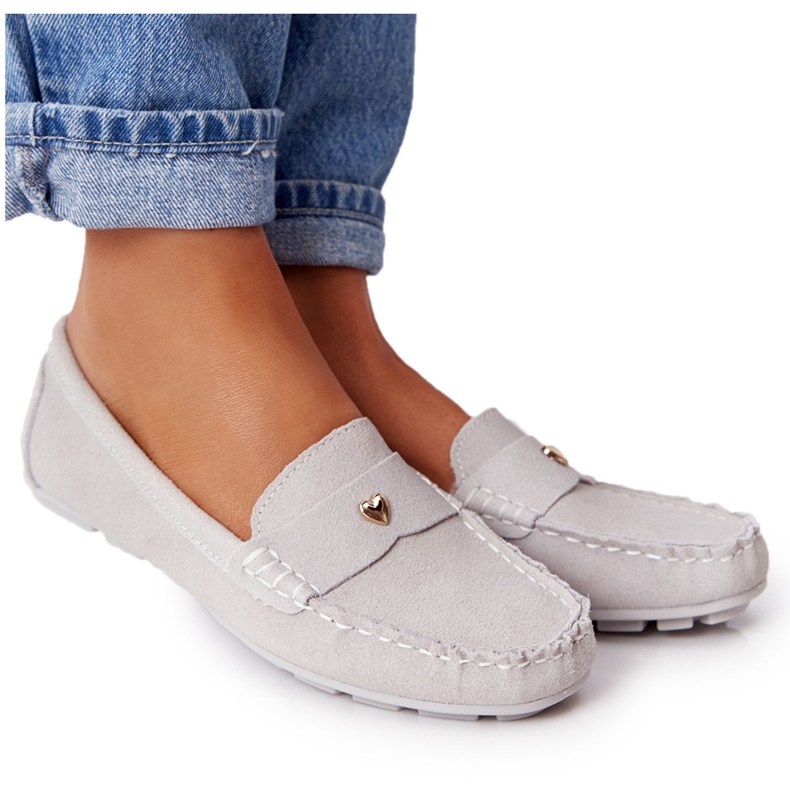 S.Barski Mocassini da donna in pelle scamosciata S. Barski Grey grigio