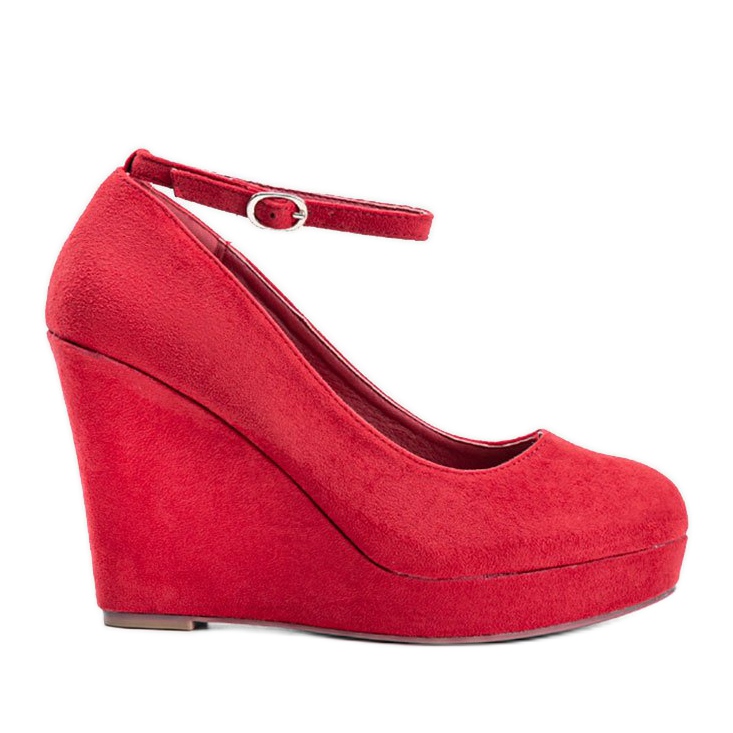 Décolleté rosse sulla zeppa Marni rosso