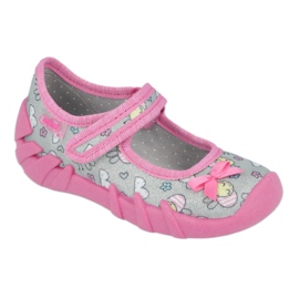 Slifori per bambini di Befado 109p218 rosa con un arco