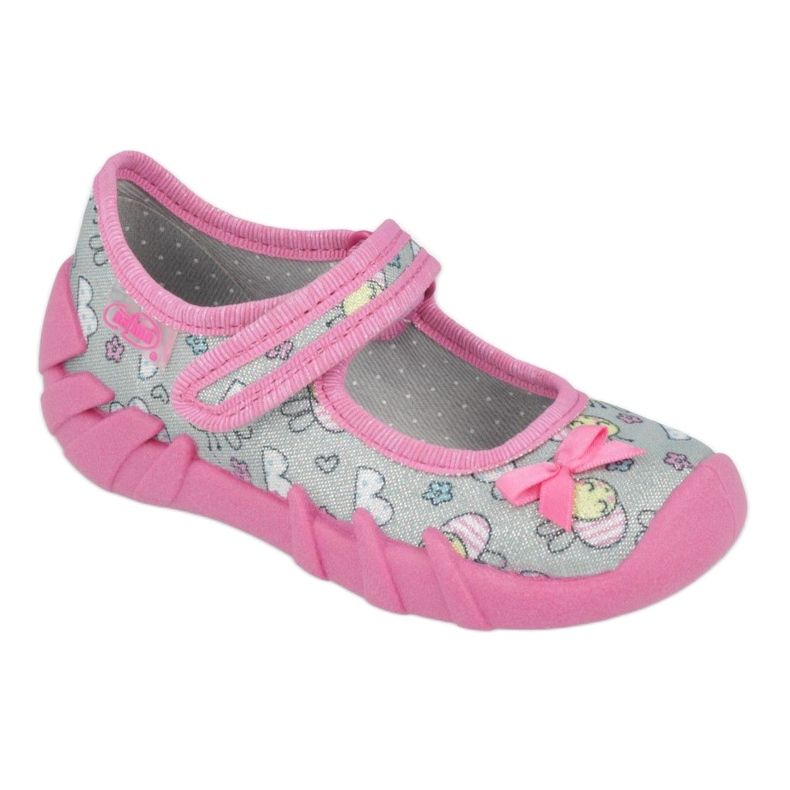 Slifori per bambini di Befado 109p218 rosa con un arco