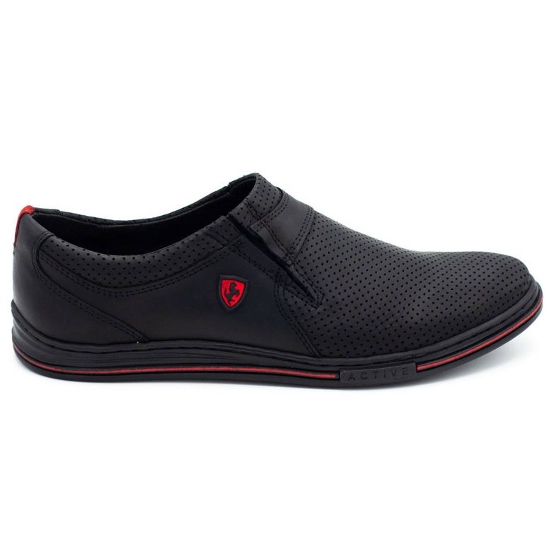 Polbut Scarpe uomo in pelle 362 perforazione nera nero