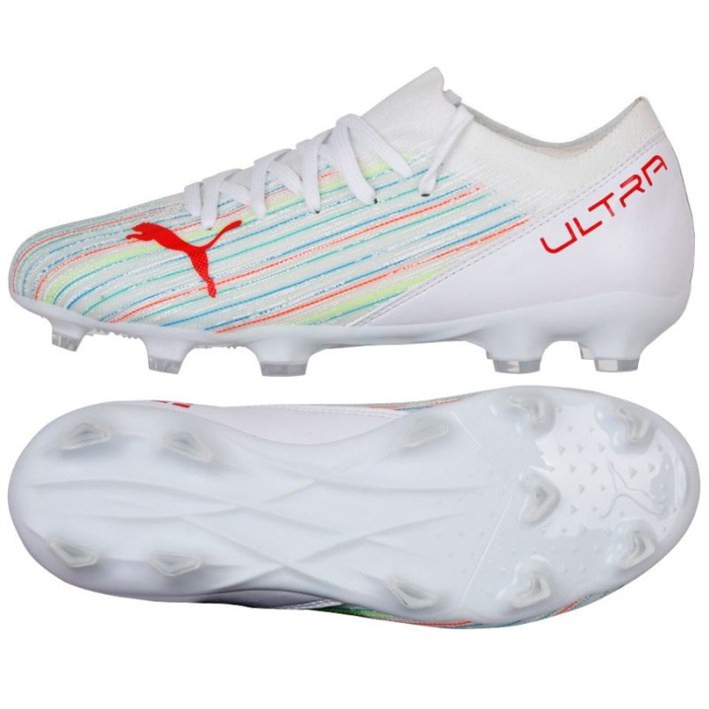 Scarpe da calcio Puma Ultra 3.2 Fg Ag Jr 106360 06 multicolore bianca