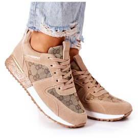 NEWS Scarpe Sportive Sneakers Beige e Oro Aruba marrone