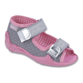Scarpe per bambini Befado 242P082 rosa argento grigio