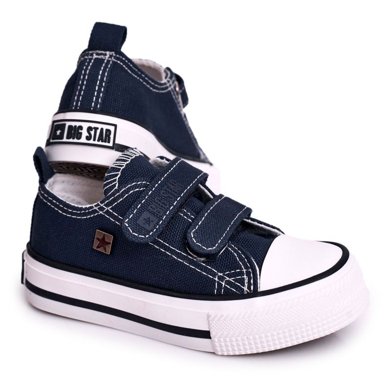 Sneakers Basse Per Bambini Con Velcro Big Star HH374097 Blu Navy