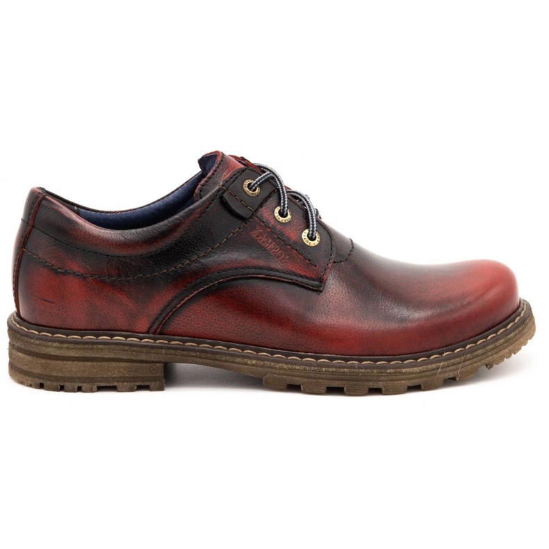 Kampol Stivali da uomo stivali in pelle 32 / KC bordeaux rosso