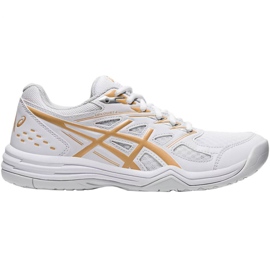 Asics Upcourt 4 W 1072A055 103 scarpe da pallavolo oro bianco bianca