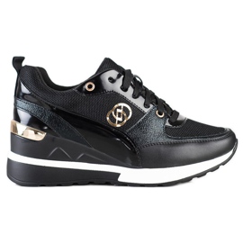 Evento Sneakers con zeppa alla moda nero