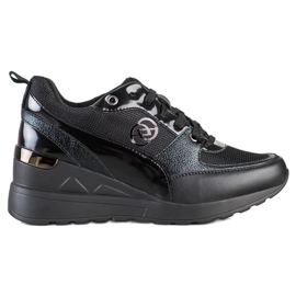 Evento Sneakers con zeppa alla moda nero
