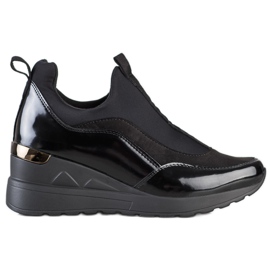 Evento Sneakers slip-on con zeppa nero