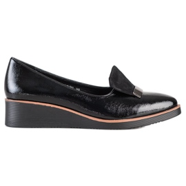 W. Potocki Scarpe brogue con inserto in pelle scamosciata nero