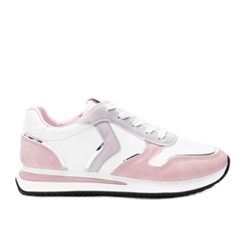 Sneakers bianche e rosa con dettagli Delta metallizzati bianca