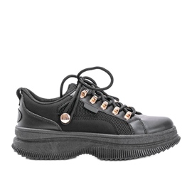 Sneakers nere con suola alta in Tifel nero
