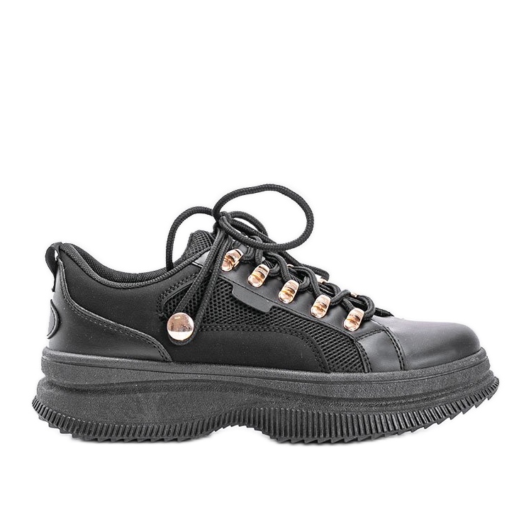 Sneakers nere con suola alta in Tifel nero