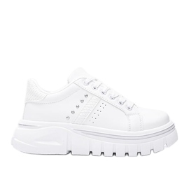 Sneakers bianche su suola alta Alasana bianco