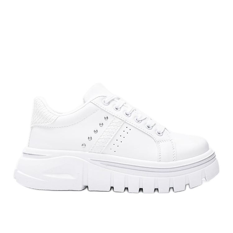 Sneakers bianche su suola alta Alasana bianca