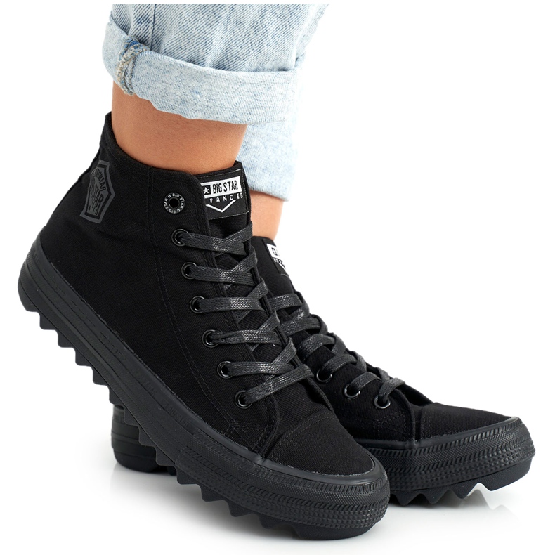 Sneakers Alte da Donna Big Star FF274244 Nere nero