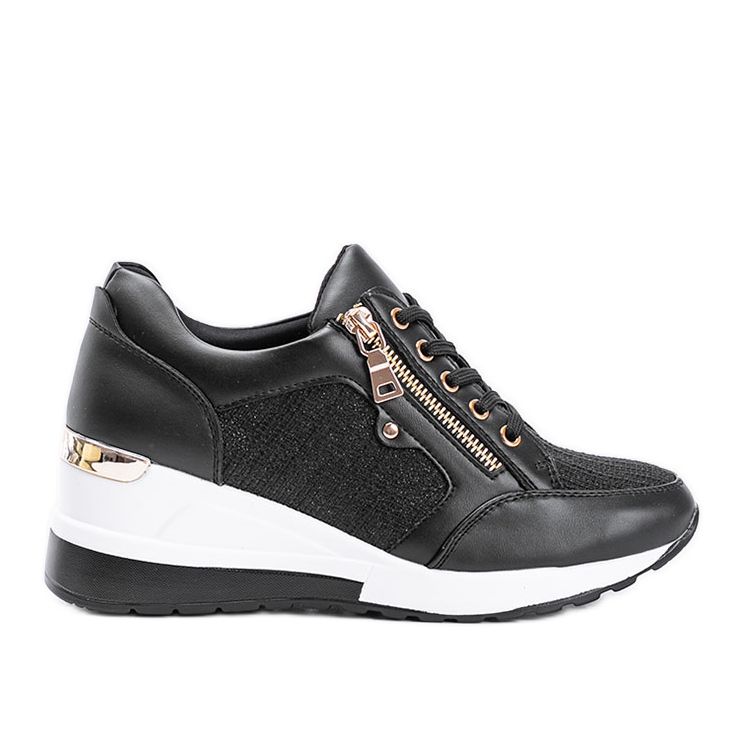Sneakers nere lucide sulla zeppa The Moment nero