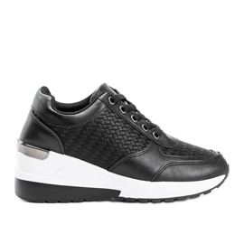 Sneakers nere con zeppa con motivo Dianne intrecciato nero