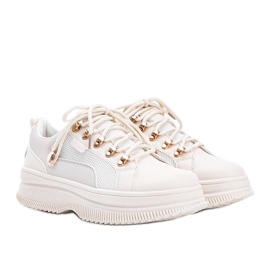 Sneakers beige con suola alta in Tifel