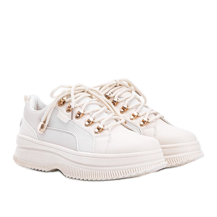 Sneakers beige con suola alta in Tifel