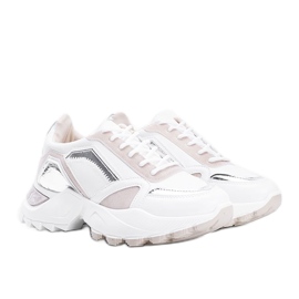 Sneakers Gordani beige con inserti metallici