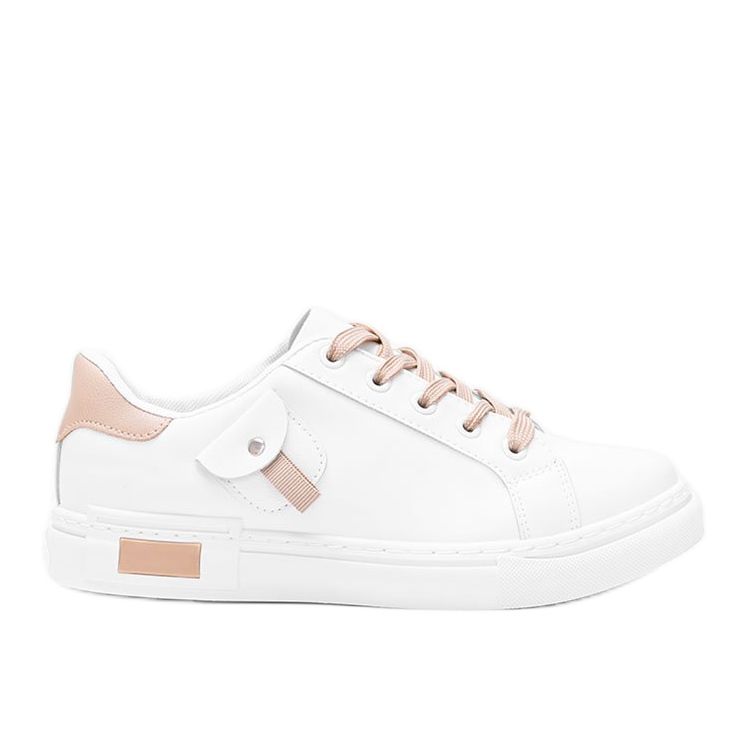 Sneakers bianche e beige con tasca decorativa di Nandina bianca