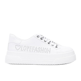 Sneakers bianche su una spessa suola Lovefashion bianco