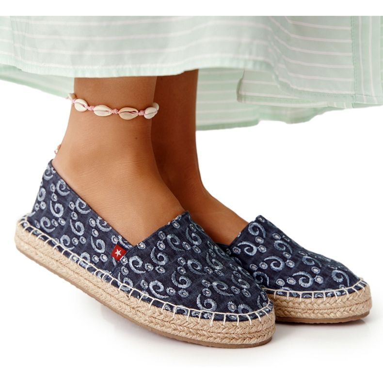 Espadrillas su piattaforma intrecciata Big Star AA274628 Navy Blue blu navy