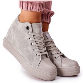 Sneakers in pelle con zeppa Big Star II274093 Grigie grigio