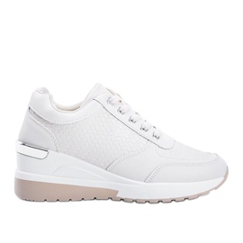 Sneakers con zeppa beige con motivo Dianne intrecciato