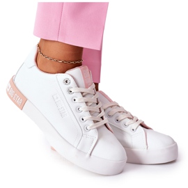 Sneakers da donna in pelle Big Star II274033 Bianco-Rosa
