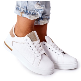 Scarpe sportive Sneakers sulla piattaforma bianche e beige Lola bianco