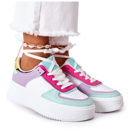 Scarpe Sportive Sneakers Sulla Piattaforma Bianco-Viola Freedom multicolore