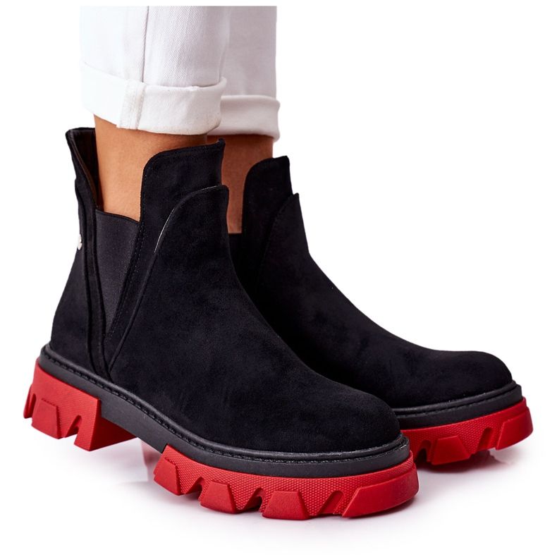 PS1 Stivaletti caldi neri e rossi Fearless neri e rossi nero rosso