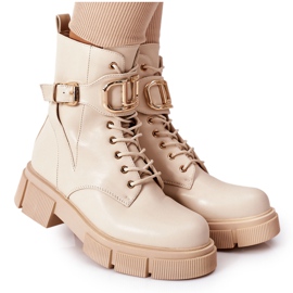 PS1 Caldi lavoratori con fibbia dorata Beige Maybelle