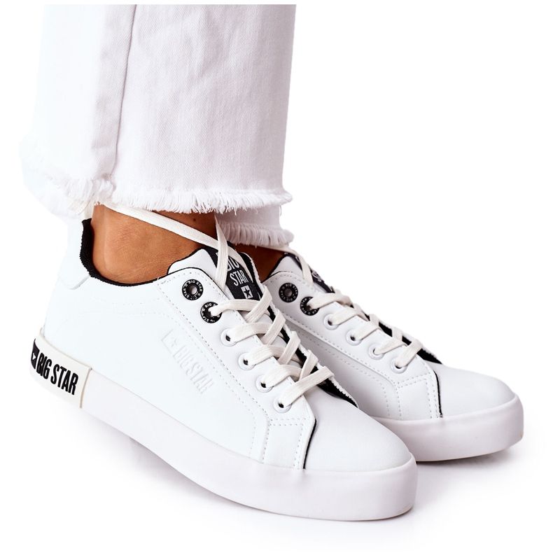 Sneakers da donna in pelle Big Star II274031 bianche e nere bianca nero