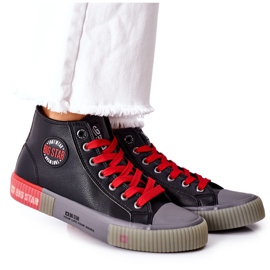 Sneakers Alte In Pelle Big Star II274139 Nere nero rosso