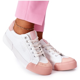 Sneakers da donna in pelle Big Star II274027 Bianco bianca rosa