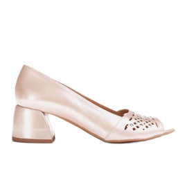 Marco Shoes Décolleté beige con davanti traforato decorativo