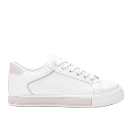 Sneakers bianche e beige con motivo sulla tomaia Turandont bianco
