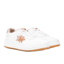 BM Sneakers bianche e marroni con stelle Polja bianca marrone