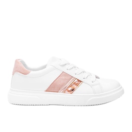 Sneakers bianche e rosa su una spessa suola Tituana bianco