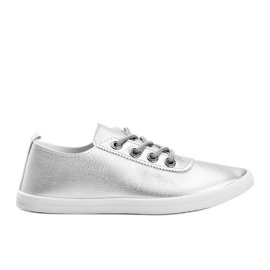 Sneakers classiche argento con zirconi Silisov d'argento