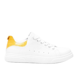 BM Sneakers bianche e gialle su una spessa suola Influ bianco