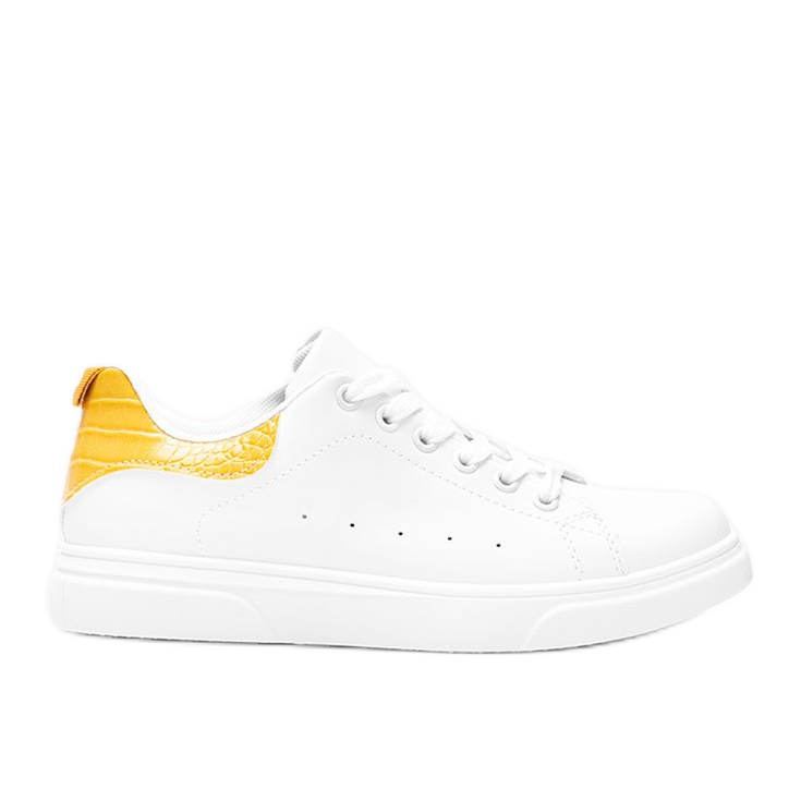 BM Sneakers bianche e gialle su una spessa suola Influ bianca