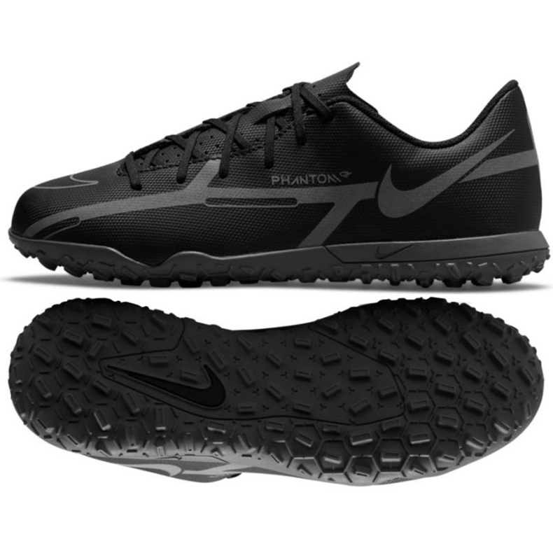 Nike Phantom GT2 Club Tf Jr DC0827 004 scarpe da calcio nero nero