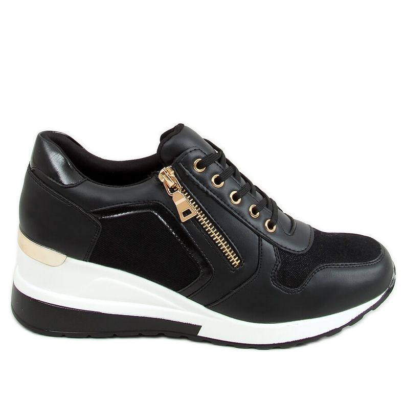 Sneakers nere con zeppa Y9529 Nere nero