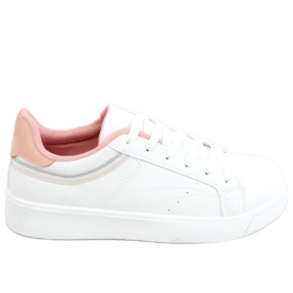 Sneakers bianche da donna B0-686 BIANCO/ROSA